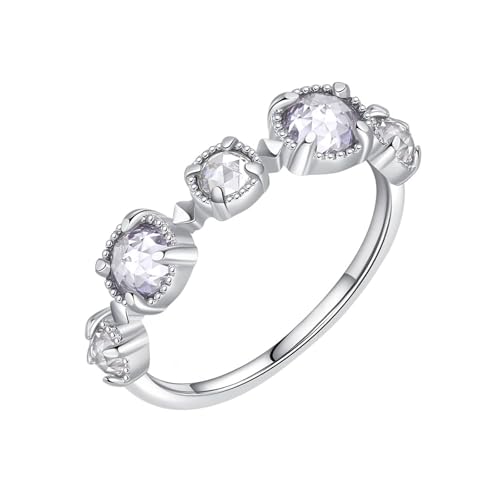 Alliance en argent 925 avec zircone cubique violette éclatante