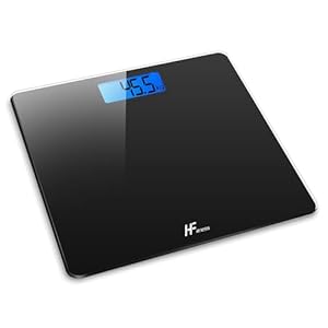 Elektronische digitale personenweegschaal, 180 kg, glazen platform met achtergrondverlichting, LCD-display