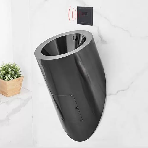 OTQEFTN 304 Stainless Steel Urinal, Men's Urinal Troughs with Sensor Flush Valve, High-Efficiency Flushing Urinal for Commercial Public Toilets, for Home/Hotel/Bar/Airport