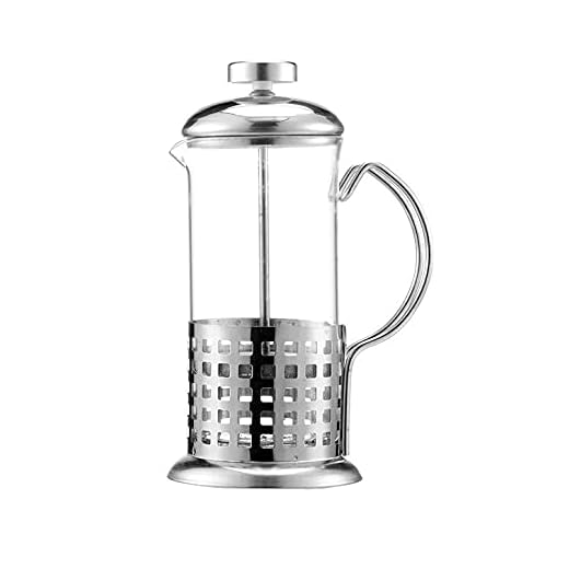 Cafeteira/Cremeira Prensa francesa De Vidro e Aço Inox 350ML (Prata - Variação: 2)