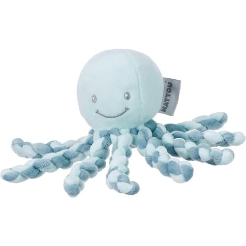 Nattou 878746 Lapidou Kuscheltier Oktopus, Für Neugeborene und Frühchen, 23 cm, Mintgrün
