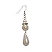 SHALANI Silver tone White faux Pearl Crystal Hook Earrings