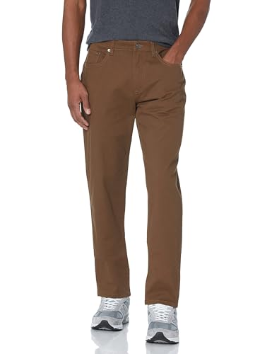 Amazon Essentials Men's Athletic-Fit 5-Pocket Stretch Twill Trouser (Available in Big & Tall), Brown, 31W / 28L