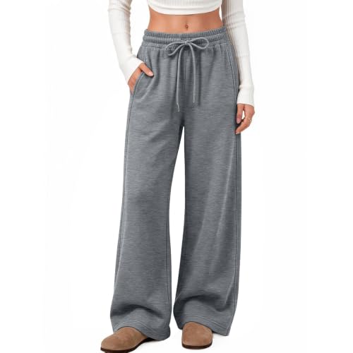 Gray Sweatpants Women Baggy Low Rise Drawstring Sweat Pants with Pockets - image 2