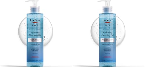 Eucerin Face Gentle Cleansing Hydrating Cleansing Gel,Daily Face Wash and Makeup Remover with Hyaluronic Acid,13.5 Fl Oz Bottle,(Pack of 2) - image 1