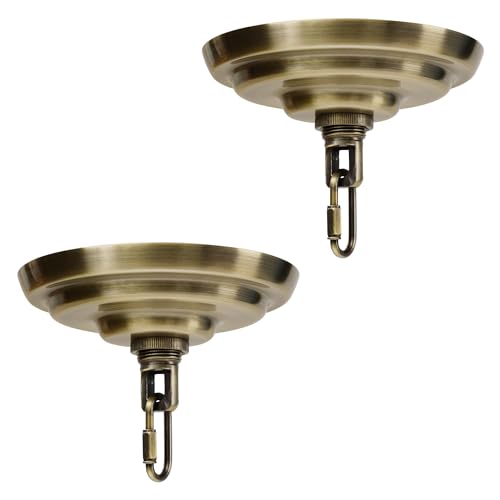 MAYOMAJO 2 Pack of 5-5/16 Inches Light Canopy Kit, Heavy Duty Replacement Cover Plate with Mounting Hardware for Chandelier, Pendant Lighting & Swag Light (Bronze, 5-5/16 Inch Canopy)
