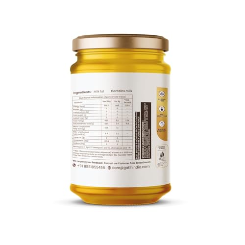 Image of Mugdh 100% Pure Traditional Bilona Method A2-500 ML | Pure & Organic Ghee Preservative-Free Quality Ghee for Cooking & Health Boosts Immunity & Skin Health Traditional cow Ghee (Glass Jar).