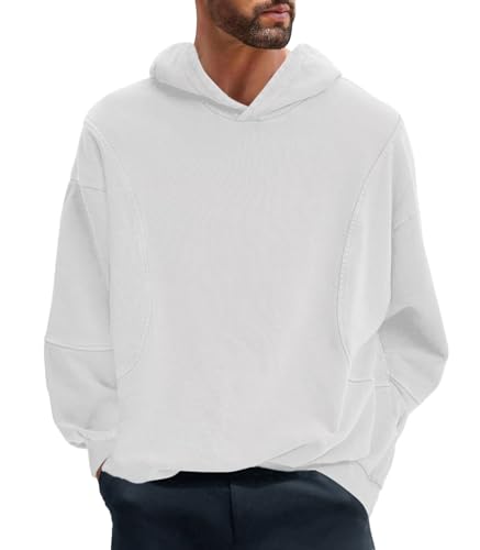 Men’s Long Sleeve Lightweight Sweatshirts Oversized Fit Pullover Hoodies
