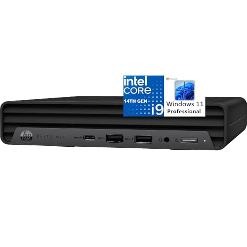 Image of HP Mini PC Desktop Computer, Elite Mini 800 G9 with Intel i9-14900, (16GB RAM, 1TB SSD), Triple 4K Display Support, 6X USB Ports, Ultra-Quiet Design, Keyboard and Mouse, Windows 11 Pro