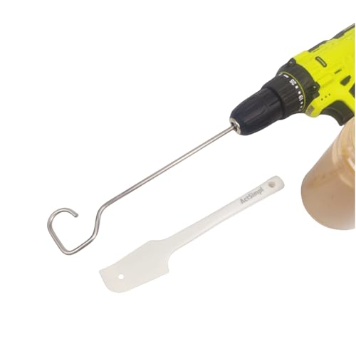 Stirring tool for natural peanut butter with silicone jar spatula, Easy to clean, Handheld mixer suits for most power drills, Fast mixing stirrer utensil for nut butter