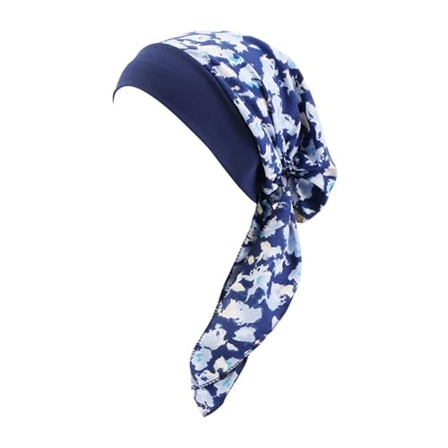 PAULOF PENG Foulard d'été pour femme avec élasticité confortable, couvre-chef pour perte de cheveux liée à la chimio, foulards pour femmes / patiente atteinte de cancer avec imprimé de chapeau de
