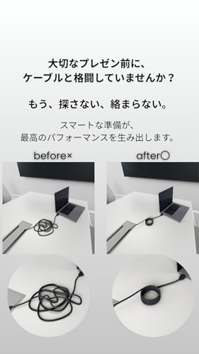 PREMM 次世代 HDMIケーブル マグネット内蔵 オートロール & 絡まない ケーブル (4K 60Hz 対応、High Speed HDM 2.0 適応 150㎝） の商品画像 3