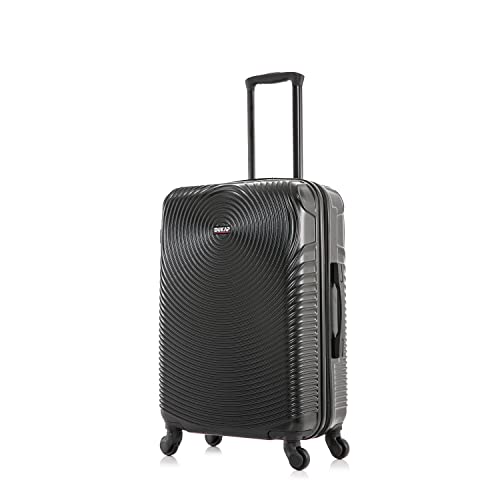 Image of DUKAP INCEPTION Luggage with Spinner Wheels | Durable Lightweight Hardside Suitcase, Travel Bag with Handle and Trolley, 24-Inch Medium Checked Luggage | Black