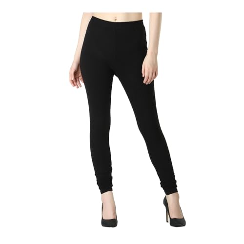 Image of Tanu Women's Cotton Leggings | Ultra-Soft, Stretchable and Comfortable | Casual Slim Fit Full Length Leggings for Women and Girls (Combo Pack of 3)