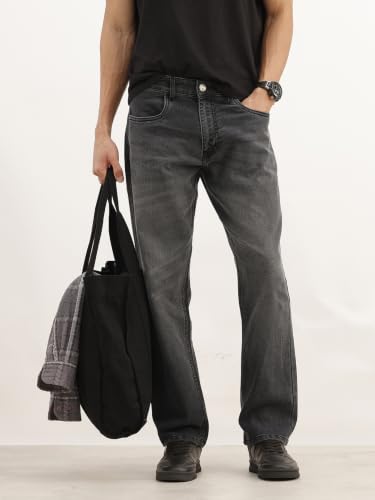 Image of WROGN Men's Anti Fit Jeans | 100% Cotton | Solid | Relaxed Casual Denim