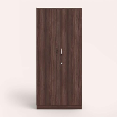 Image of Interio by Godrej Wardrobe EWA 2-Door Engineered Wood Wardrobe for Clothes (Brown), 1-Year Warranty, 2 Shelves, 1 Drawer