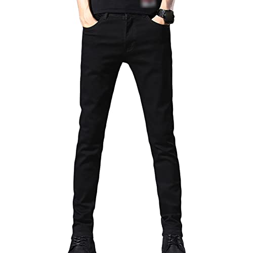 Men's Skinny Slim Fit Stretch Jeans Tapered Leg Denim Pencil Pants Lightweight Classic 5 Pocket Jean Trousers