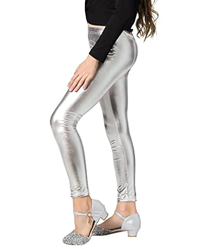 Adorel Leggins Brillantes para Niña Mallas Baile Pantalones Plateado 9-10 Años (Tamaño del Fabricante 150) | Ya disponible en tu tienda friki favorita! En mundofriki.es!