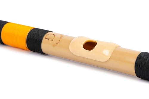 Image of Radhe Flutes | G Natural Right Handed Middle Bansuri | Black & Orange | Tuned With Tanpura A=440Hz | PVC Flute + Hindi & English Flute Lessons