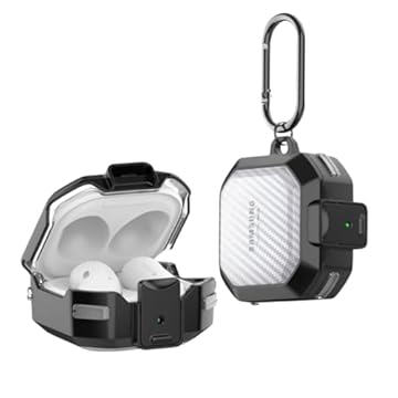 NERDCASE, Case, Capa, Capinha Resistente Transparente com Detalhes em Preto, Silicone, Compatível com Galaxy Buds FE, 2, Pro, Live