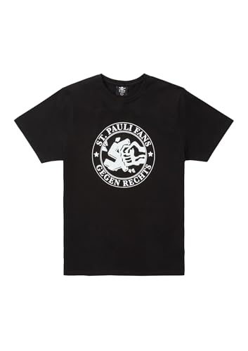 FC St. Pauli - T-Shirt Logo Schwarz/Weiß (XL)