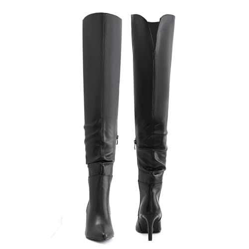 Shoe'N Tale Thigh High Boots for Women Over The Knee Stiletto Heel Pointed Toe Long Sexy Boots3
