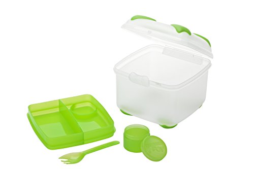 Smash Salad Box with Tray, Colour May Vary, 1200ml