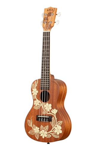 Kala Brand Music Co., 4-String Ukulele, Right, Stained Mahogany with Ivory Graphic, Concert (KA-Gardenia-C_W/Bag) - Image 3