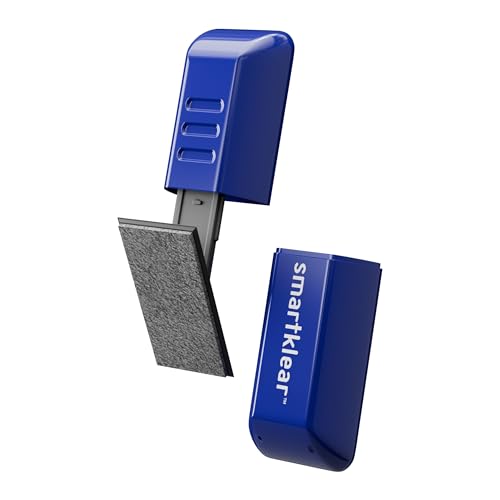 SmartKlear Smart Phone Screen Cleaner - Compatible with iPhones, Androids, and More - Cleaner with Carbon Microfiber Tech-Injected Blue-1 Count (Pack of 1)