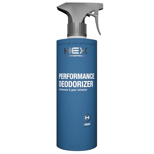 HEX Performance Deodorizing Spray, Fresh, 22oz - Awesome for Shoes, Gear, Activewear & Fabrics, Yoga Mats & Gym Equipment, Carpet, Pets, Odor Eliminator & Fabric Refresher Spray