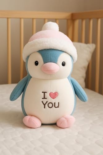 Image of SCOOBA Love Penguin with Furry Cap Soft Toy 30cm Small (Love Penguin with Furry Cap)