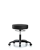 Adjustable Stool for Exam Rooms, Labs, and Dentists with Wheels - Desk Height, Black