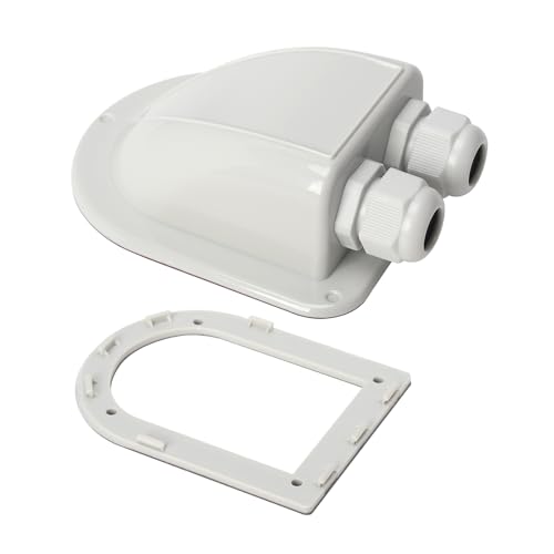 Haoguo ABS Solar Double Cable Entry Gland for All Cable Types 2mm² to 6mm² for Solar Project on RV Camper Van Travel Trailer Boat Cabin-Grey