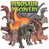 Kangaroo - Realistic 7" Dinosaur Toys | Jumbo PVC Assorted Dinosaurs with Play Mat & Educational Full Color Book | Gift Set for Kids Learning & Development (Set of 12)