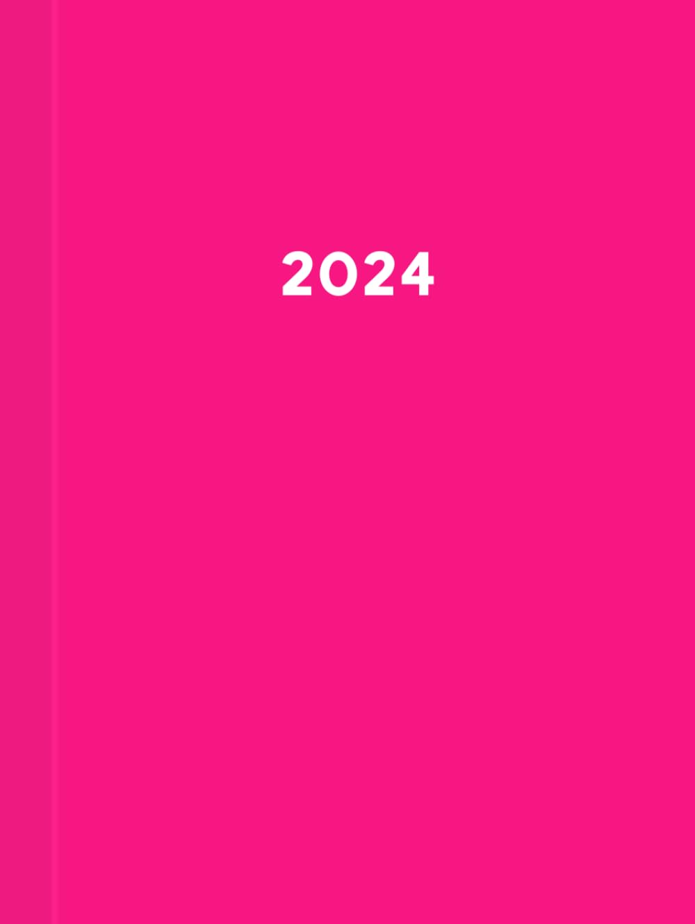 2024: Großer Kalender 2024 I A4 I 1 Tag 1 Seite I mit Zeiteinteilung I 400 Seiten I Tagesplaner I Terminkalender I Pink