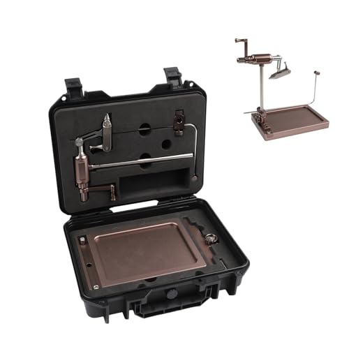 Étau de fixation de mouches rotatif en métal marron durable pour hameçons de taille 28 à 4/0 - 6