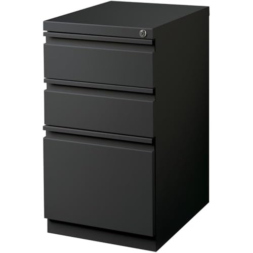 Hirsh HL10000 Series Metal Mobile Pedestal File Cabinet with 3-Drawer Box/Box/File Drawer, Hidden...