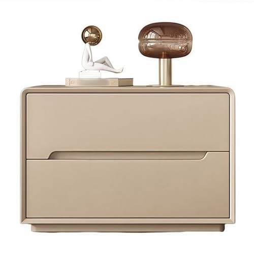 HJYBFA Mesita de Noche Sencilla de Madera Maciza cajones, Mueble de Dormitorio Moderno, Ideal para Dormitorio, Estudio y salón (marrón, Extragrande).