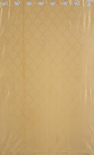 Image of 70-75% Room Darkening Window Curtains 5 Feet Long Set of 3 pcs for Living Room | Premium Polyester Grommet Curtain Panel, Golden