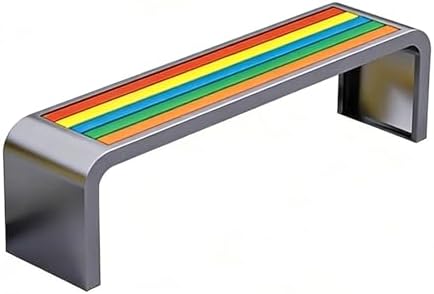 Weather-Resistant Wood-Plastic Composite Stable Yard Bench for Outdoor Leisure, Stainless Steel Frame, Perfect for Parks, Gardens, & Public Spaces, Available in 100/120/140/150cm (120x40x45cm)