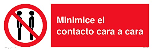 Minimice el contacto cara a cara con este pack de 5 letreros de seguridad de 300 x 100 mm