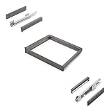 Emuca - Bastidor con guías de cierre suave y extracción total para accesorios de armario Quartz, Titanio