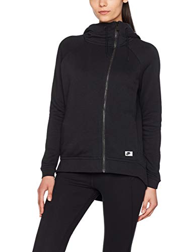 NIKE Womens Cotton Blend Asymmetrical Zip Athletic Jacket Black XL