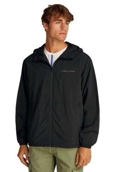 Tommy Jeans Herren Windbreaker Jacke Chicago mit Kapuze, Schwarz (Black), S – Ansicht 5