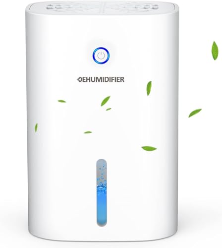 Portable Mini Dehumidifier, 20m², 900ml Water Tank, Ultra Quiet, Small Dehumidifier for Bedroom, Basement, Bathroom, Garage, Wardrobe, Closet, Kitchen, Office, RV (900ml Water Tank)