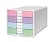 Produktbild HAN Schubladenbox IMPULS 2.0 mit 4 geschlossenen Schubladen für DIN A4/C4 inkl. Beschriftungsschilder, Auszugsperre, möbelschonende Gummifüße, premium Qualität, 1012-129, weiß/pastell