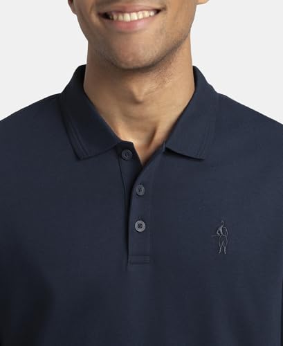 Image of Jockey 3914 Men Super Combed Cotton Rich Solid Full Sleeve Polo T-Shirt with Ribbed Cuffs