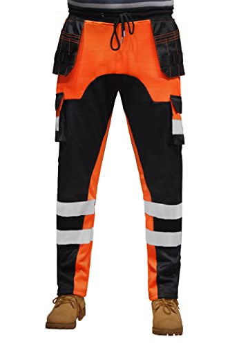 Pantalon de travail en polaire haute visibilité pour homme, poches