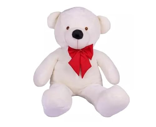 Urso Gigante Pelúcia Grande Teddy 1,10 Metros (Vermelho, Branco)