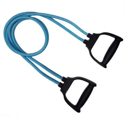 DAZIBAO® Double Toning Resistance Tube Pull Rope Elastic Rubber Exercise Band for Stretching, Workout, Home Gym and Toning with Heavy Quality D Shaped Handles with Workout Chart